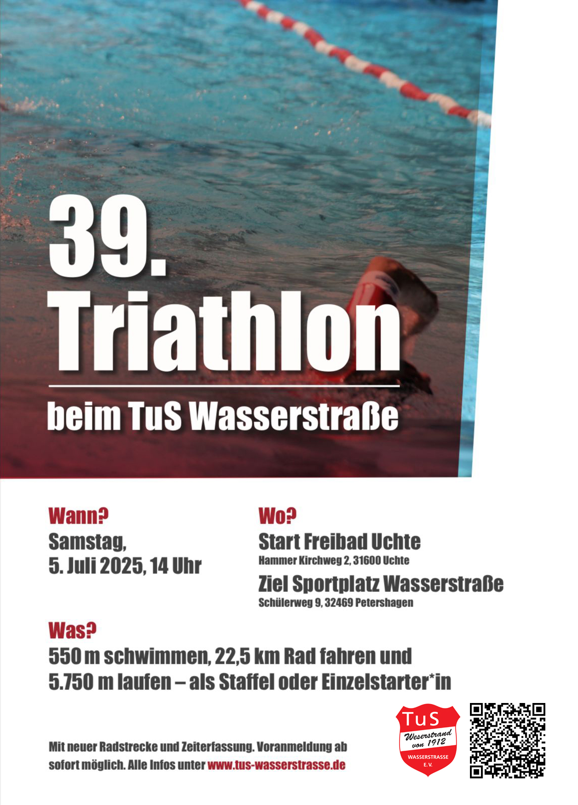 Flyer mit Daten und Anmeldung zum Triathlon
